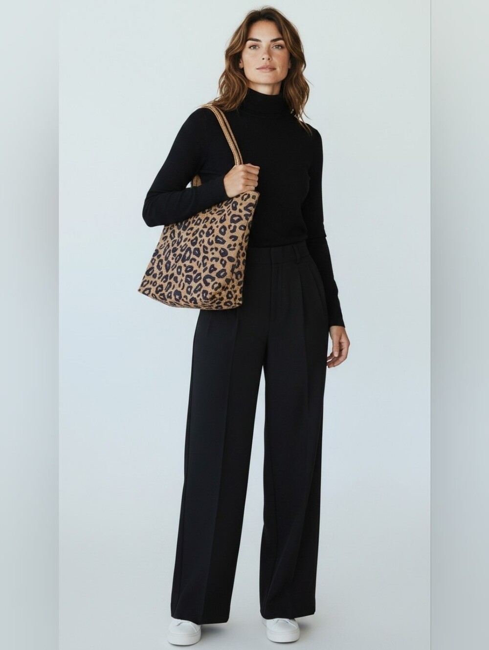 America & Beyond Leopard JUTE TOTE 15" Shoulder Bag Animal Print Safari was $150